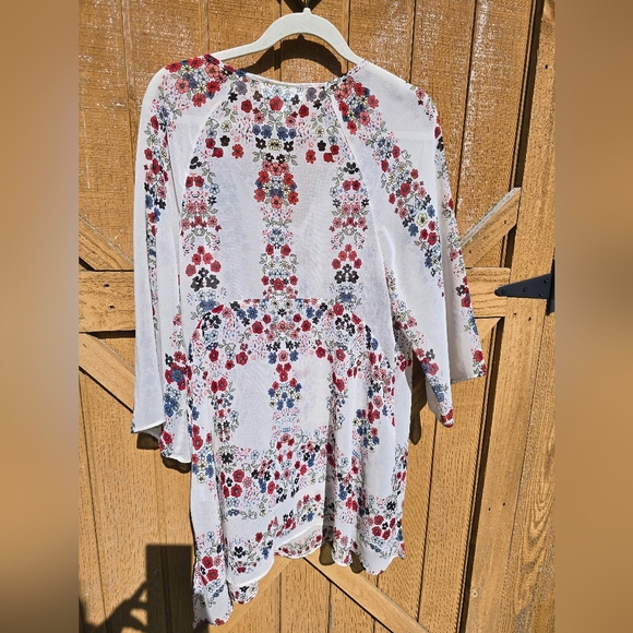 Jessica Simpson Floral Tunic - Red, Blue, White - Picture 3 of 3